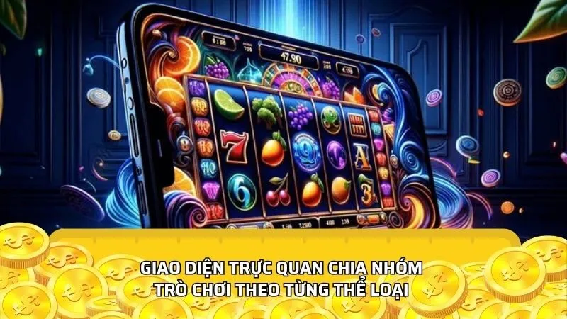 Giao diện trực quan chia nhóm trò chơi theo từng thể loại