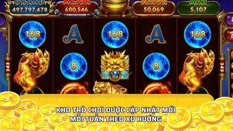 Kho trò chơi được cập nhật mới mỗi tuần theo xu hướng 